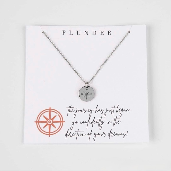NEW Silver Compass Pendant Necklace - Picture 2 of 6